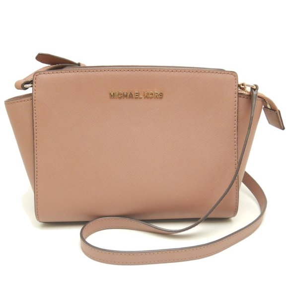 Michael Kors SELMA 30T3GLMM2L Shoulder Bag Pink Beige 252864 - Picture 1 of 10